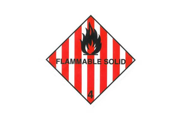 CODE 57 - Class 4.1 (Flammable Solid) Hazard Labels (100mm x 100mm)