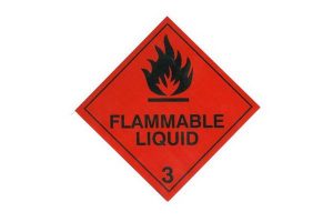 CODE 185 - Class 3 (Flammable Liquid) Hazard Labels (250mm x 250mm)