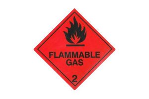 CODE 120 - Class 2.1 (Flammable Gases) Hazard Labels (100mm x 100mm)