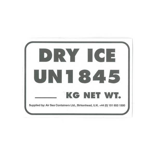 CODE 419 - Dry Ice Weight Label UN 1845