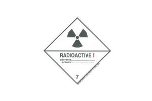 CODE 0173/A - Class 7, Category 1 (Radioactive) Hazard Labels (100mm x 100mm)