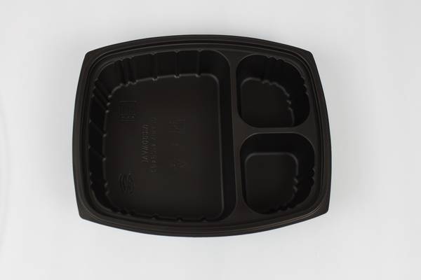 tray with 3 compartments and separate lid
